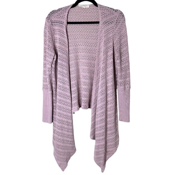 painted threads Sweaters - PAINTED THREADS Open Weave Drape Front Blush Pink Cardigan Size Medium